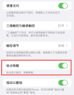 宁强苹果授权维修站分享iPhone轻点无法唤醒怎么办 