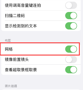 宁强苹果手机维修网点分享iPhone如何开启九宫格构图功能 