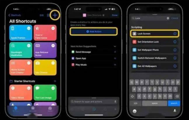 宁强苹果14锁屏维修店分享iPhone14升级iOS16.4后如何创建锁屏快捷方式 